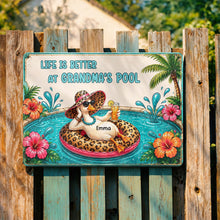 Load image into Gallery viewer, Personalized Metal Sign Gift for Grandma with Duck &amp; Flowers
