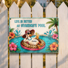 Load image into Gallery viewer, Personalized Metal Sign Gift for Grandma with Duck &amp; Flowers
