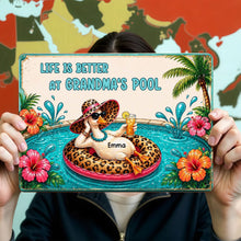 Load image into Gallery viewer, Personalized Metal Sign Gift for Grandma with Duck &amp; Flowers
