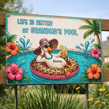 Load image into Gallery viewer, Personalized Metal Sign Gift for Grandma with Duck &amp; Flowers
