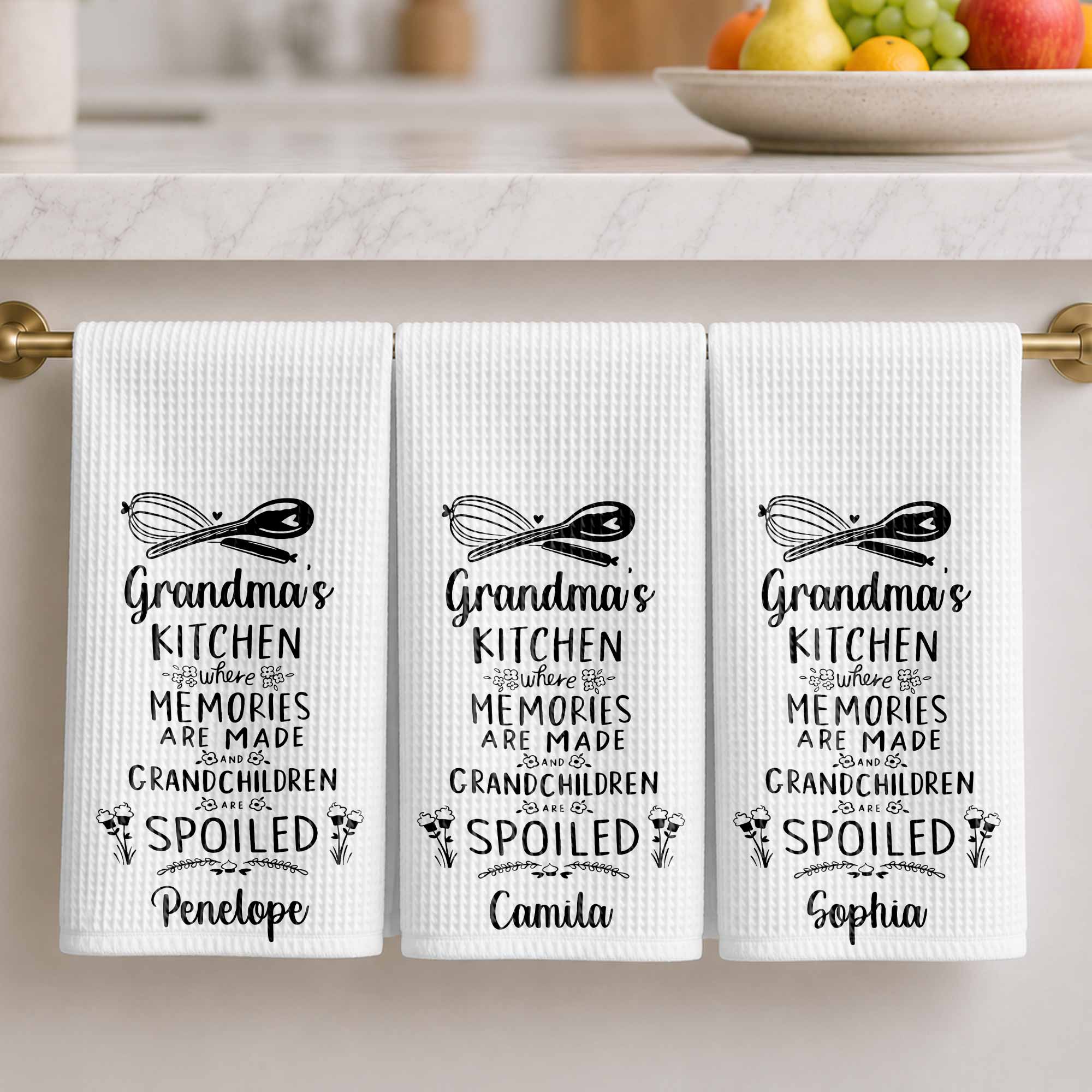 Personalized Kitchen Towel Custom Name Gift for Grandma
