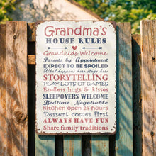 Load image into Gallery viewer, Personalized Metal Sign for Grandma Custom Family Rules Decor
