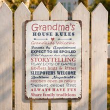 Load image into Gallery viewer, Personalized Metal Sign for Grandma Custom Family Rules Decor
