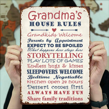 Load image into Gallery viewer, Personalized Metal Sign for Grandma Custom Family Rules Decor
