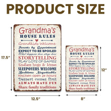 Load image into Gallery viewer, Personalized Metal Sign for Grandma Custom Family Rules Decor
