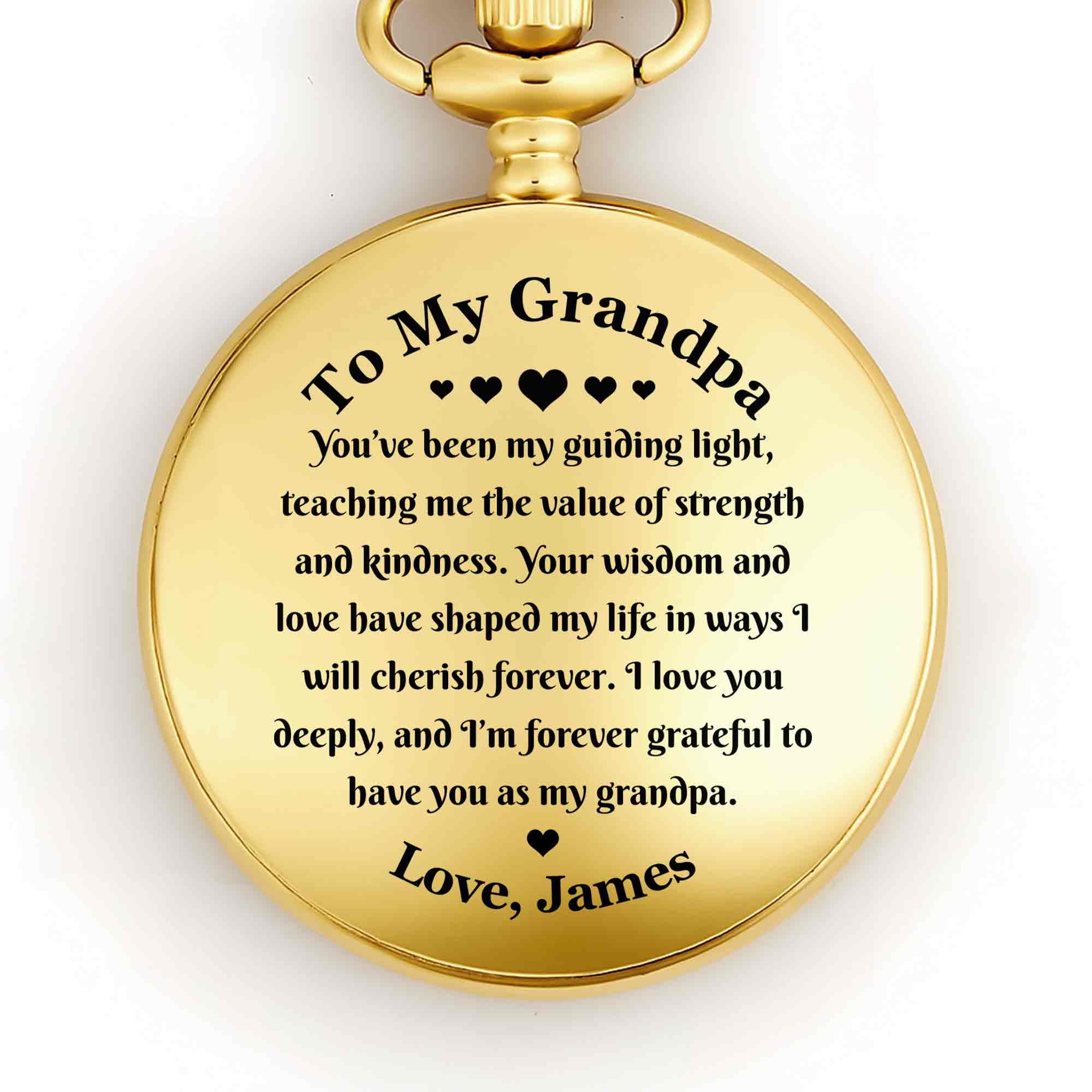 Personalized Custom Pocket Watch Engraved Gift for Grandpa
