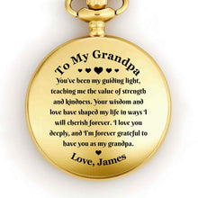 Load image into Gallery viewer, Personalized Custom Pocket Watch Engraved Gift for Grandpa
