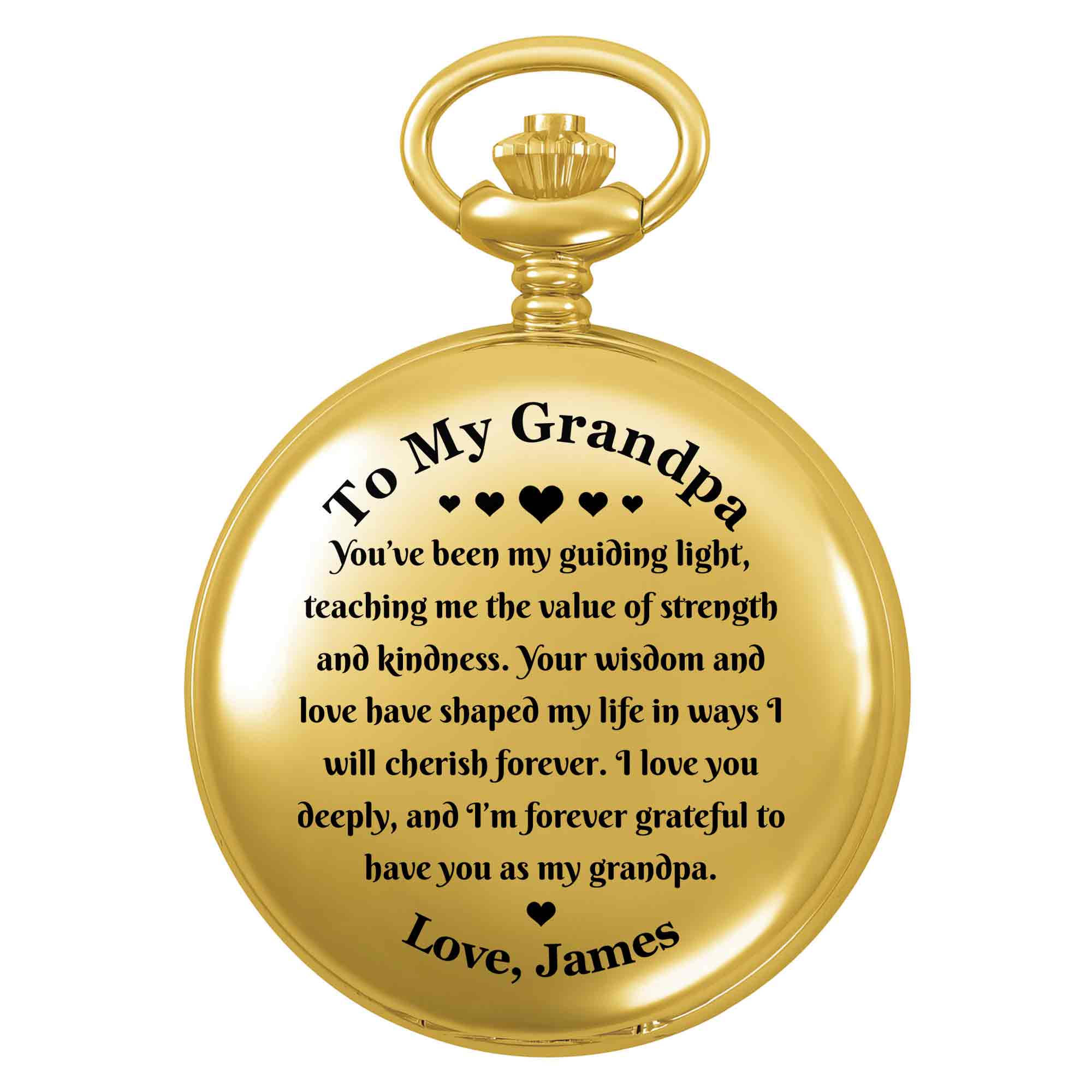 Personalized Custom Pocket Watch Engraved Gift for Grandpa