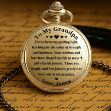 Load image into Gallery viewer, Personalized Custom Pocket Watch Engraved Gift for Grandpa
