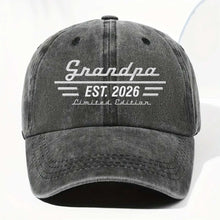 Load image into Gallery viewer, Personalized Washed Denim Cap Custom Year Gift for Grandpa
