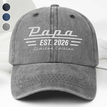 Load image into Gallery viewer, Personalized Washed Denim Cap Custom Year Gift for Grandpa
