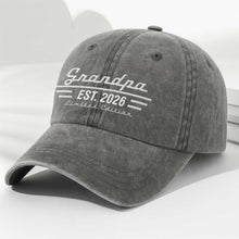 Load image into Gallery viewer, Personalized Washed Denim Cap Custom Year Gift for Grandpa
