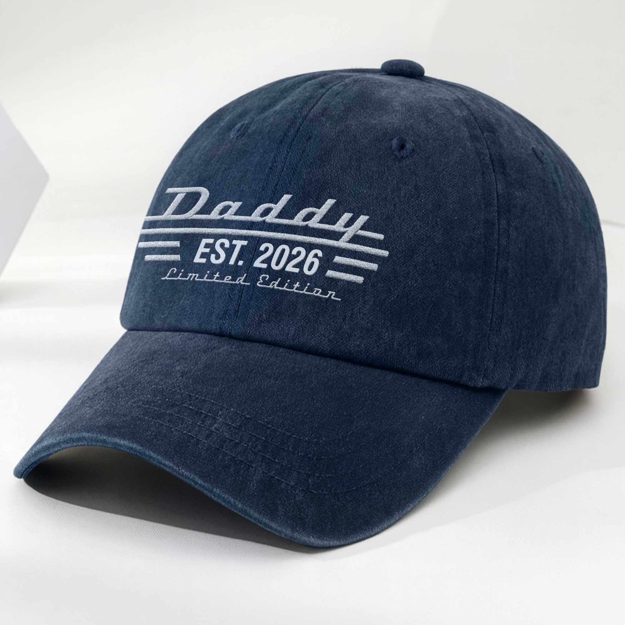 Personalized Washed Denim Cap Custom Year Gift for Grandpa