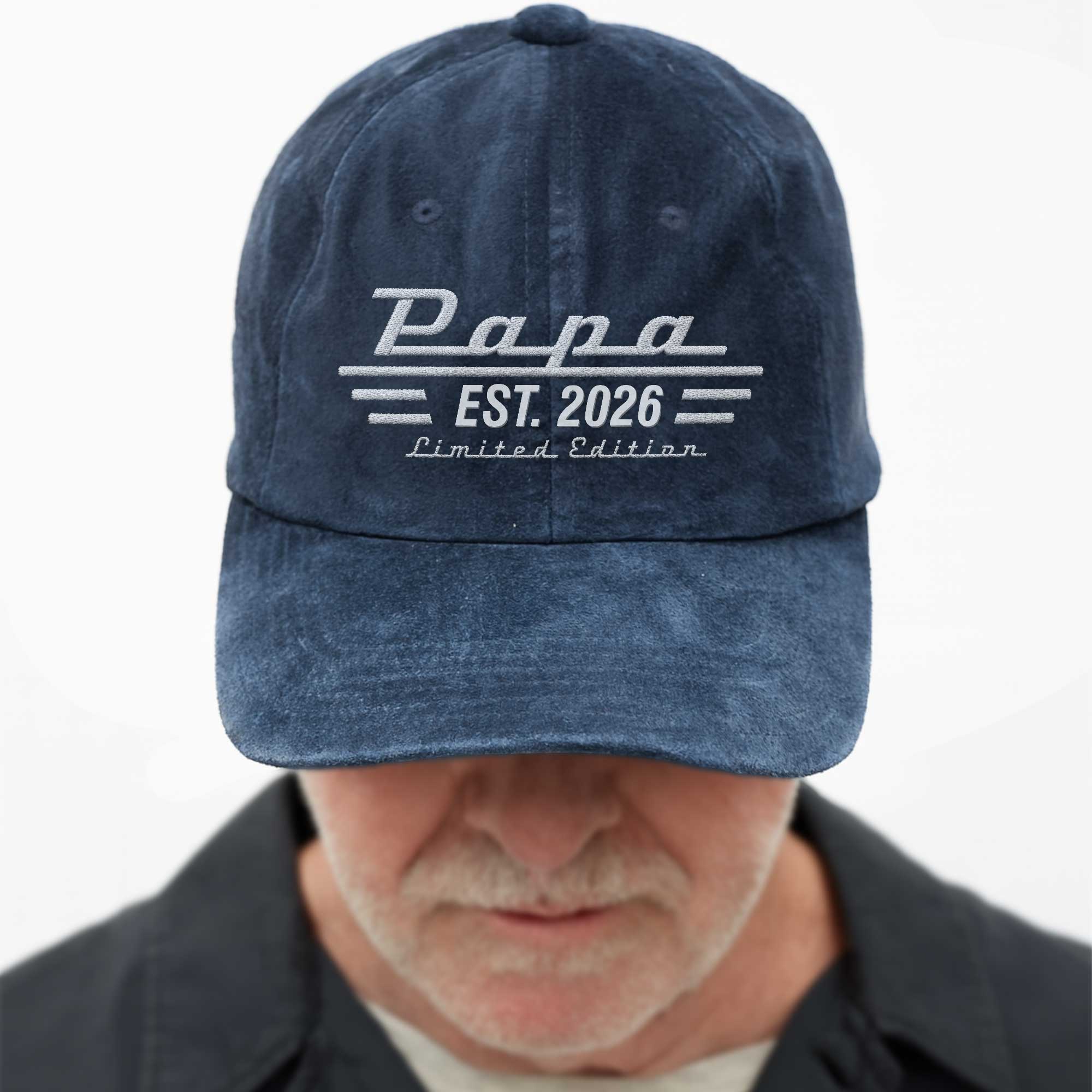 Personalized Washed Denim Cap Custom Year Gift for Grandpa