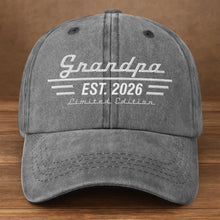 Load image into Gallery viewer, Personalized Washed Denim Cap Custom Year Gift for Grandpa
