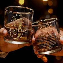 Load image into Gallery viewer, Personalized Custom Whiskey Glass with Monogram for Grandson
