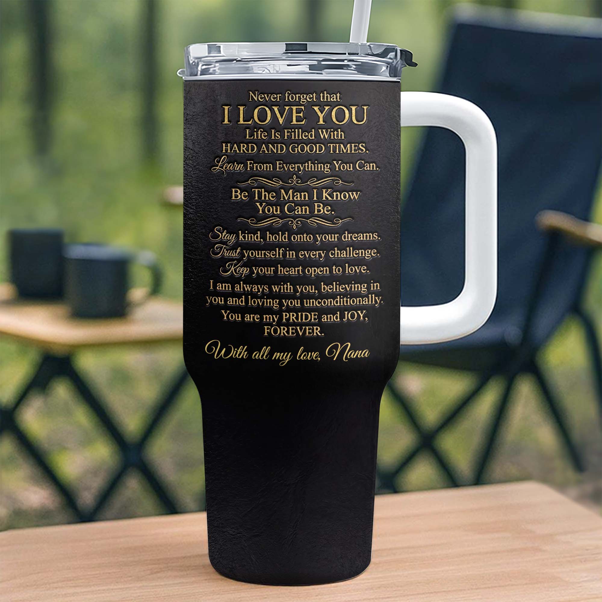 Personalized 40oz Insulated Tumbler Custom Name Gift for Grandson