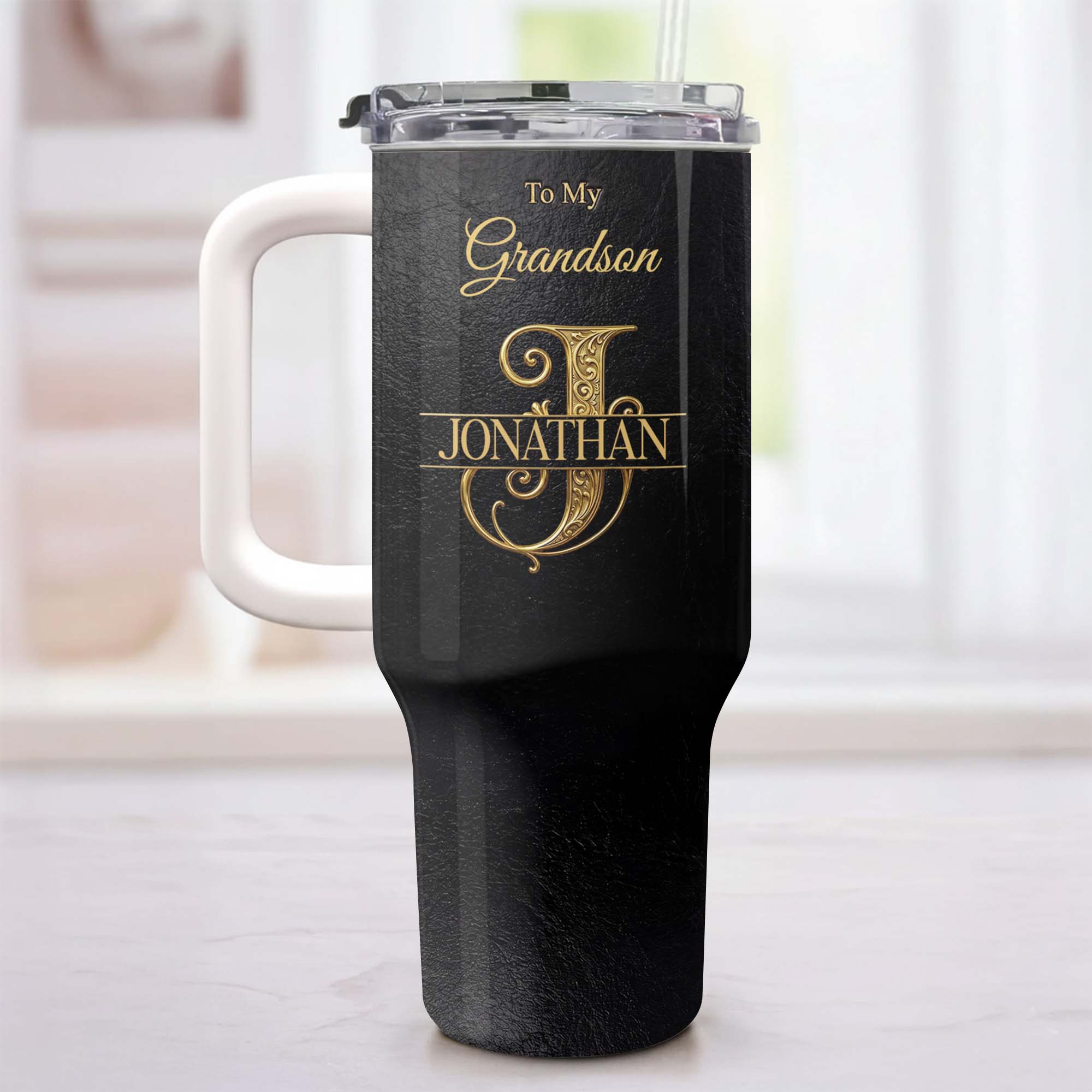 Personalized 40oz Insulated Tumbler Custom Name Gift for Grandson