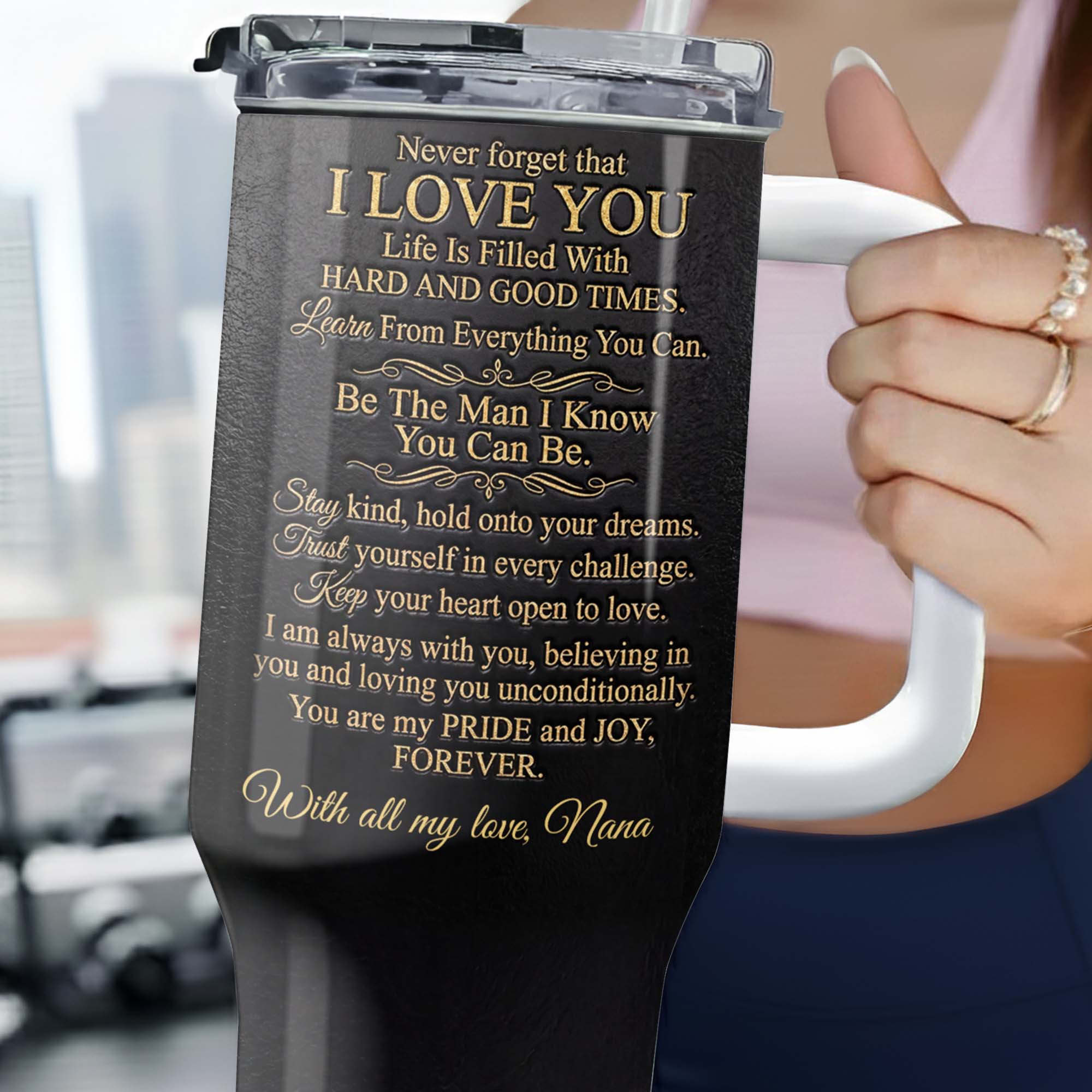Personalized 40oz Insulated Tumbler Custom Name Gift for Grandson