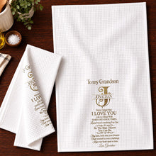 Load image into Gallery viewer, Personalized Kitchen Towel for Grandson with Custom Monogram Gift

