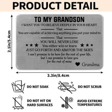 Load image into Gallery viewer, Personalized Aluminum Wallet Card Custom Message for Grandson
