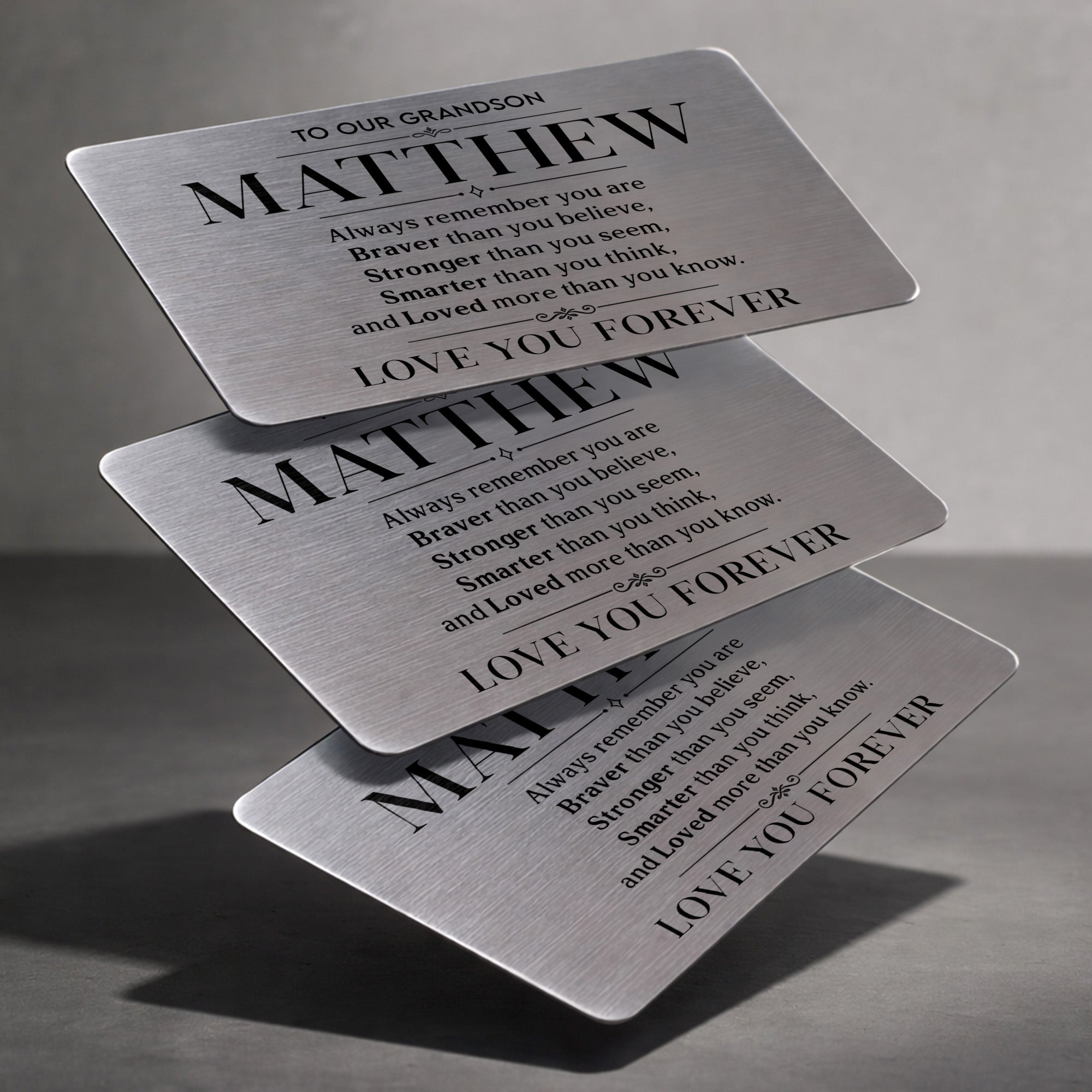 Personalized Aluminum Wallet Card Gift for Grandson