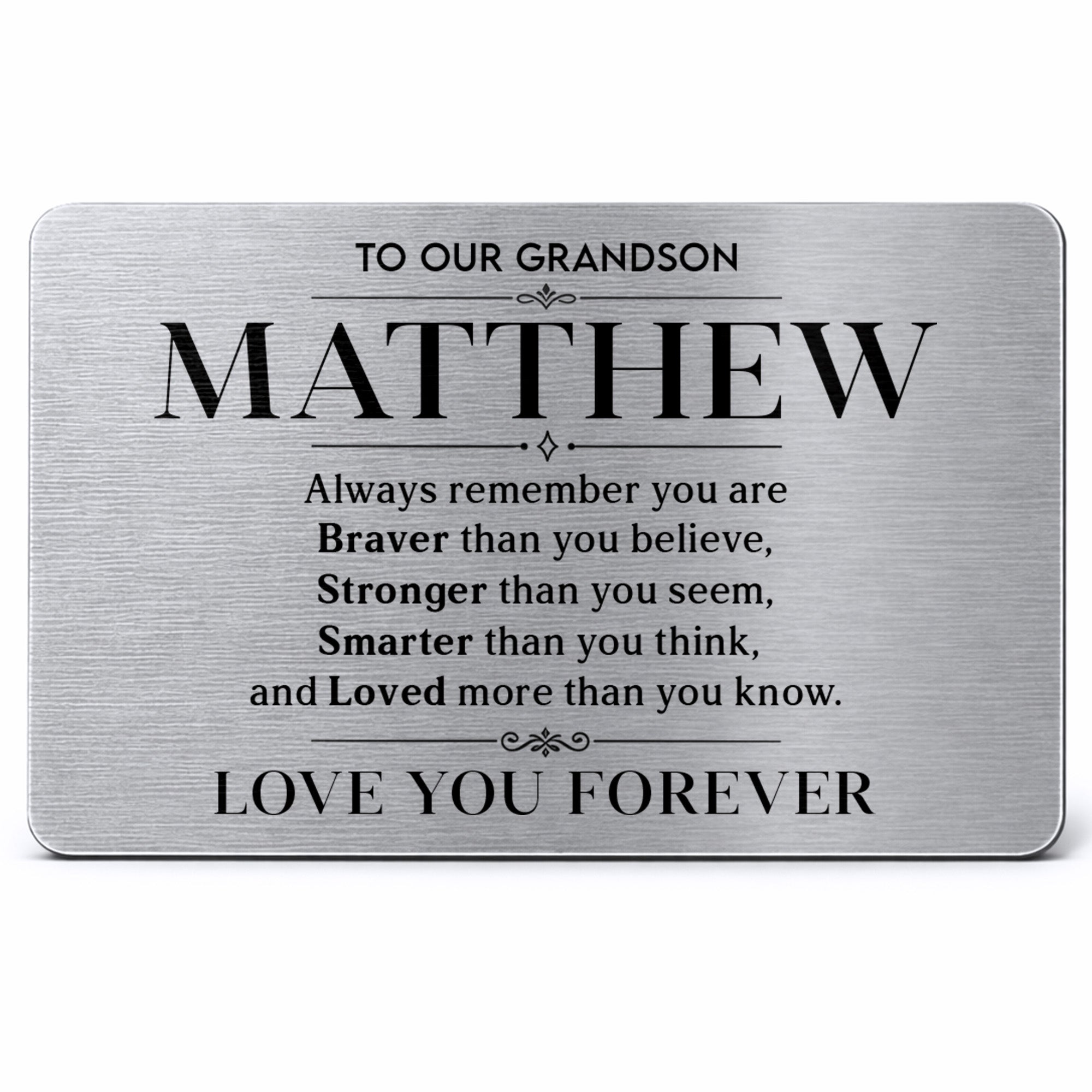 Personalized Aluminum Wallet Card Gift for Grandson