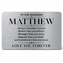 Load image into Gallery viewer, Personalized Aluminum Wallet Card Gift for Grandson
