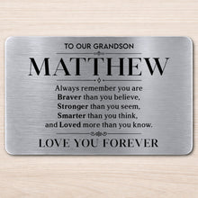 Load image into Gallery viewer, Personalized Aluminum Wallet Card Gift for Grandson
