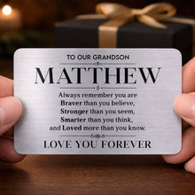Load image into Gallery viewer, Personalized Aluminum Wallet Card Gift for Grandson
