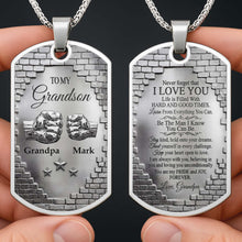 Load image into Gallery viewer, Personalized Dog Tag Necklace Custom Name for Grandson Gift

