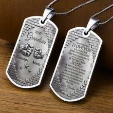 Load image into Gallery viewer, Personalized Dog Tag Necklace Custom Name for Grandson Gift
