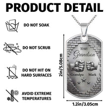 Load image into Gallery viewer, Personalized Dog Tag Necklace Custom Name for Grandson Gift
