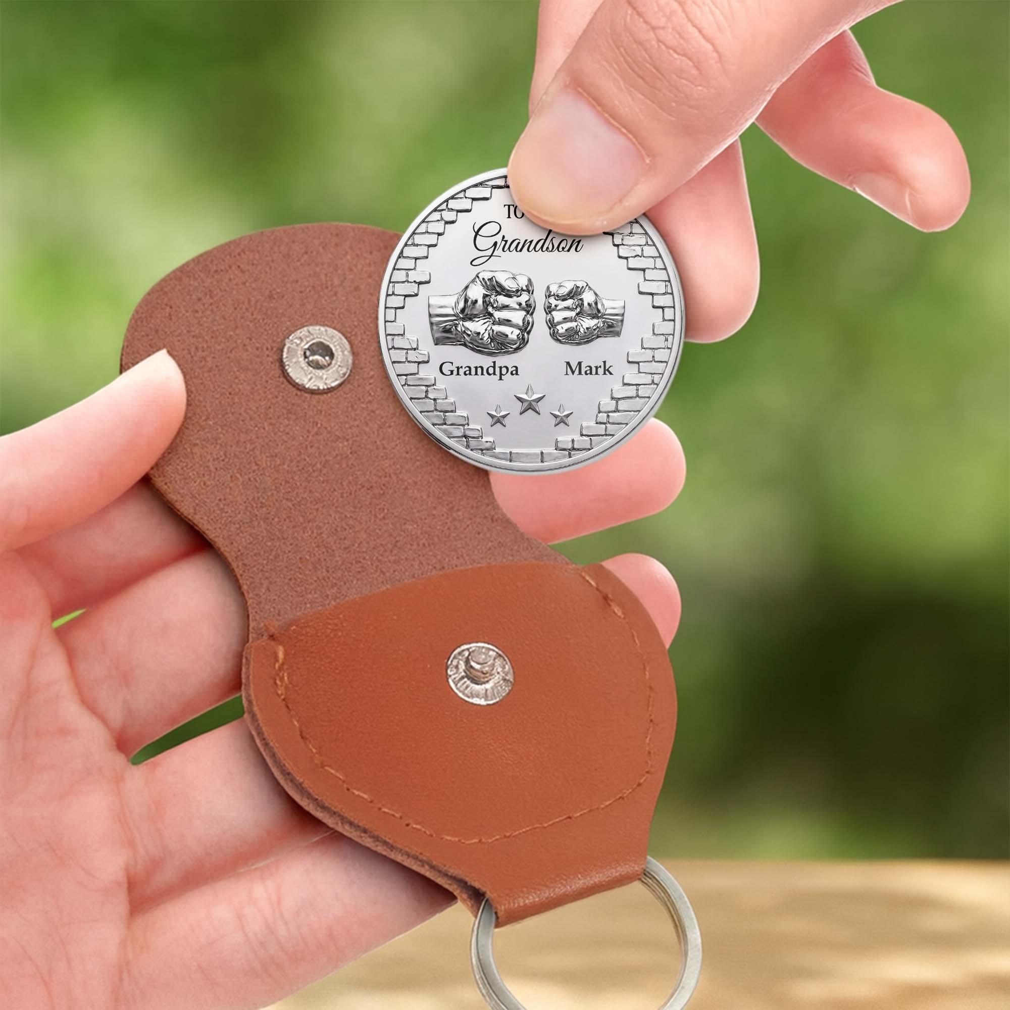 Personalized Custom Pocket Hug for Grandson with Message