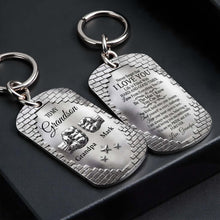 Load image into Gallery viewer, Personalized Stainless Steel Keychain for Grandson Gift Idea
