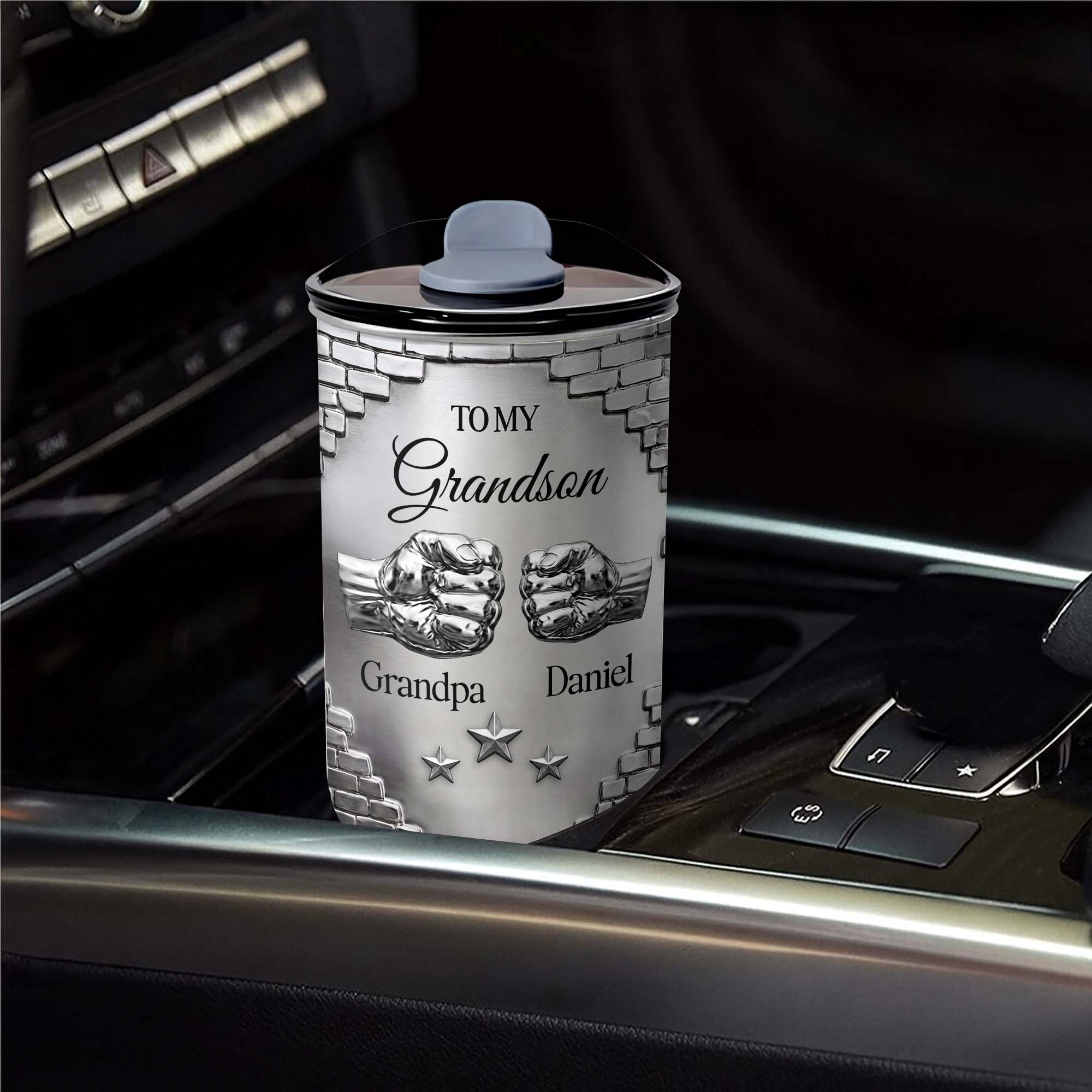 Personalized 10oz Tumbler Gift for Grandson Fist Bump Brick Wall