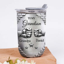 Load image into Gallery viewer, Personalized 10oz Tumbler Gift for Grandson Fist Bump Brick Wall
