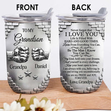 Load image into Gallery viewer, Personalized 10oz Tumbler Gift for Grandson Fist Bump Brick Wall
