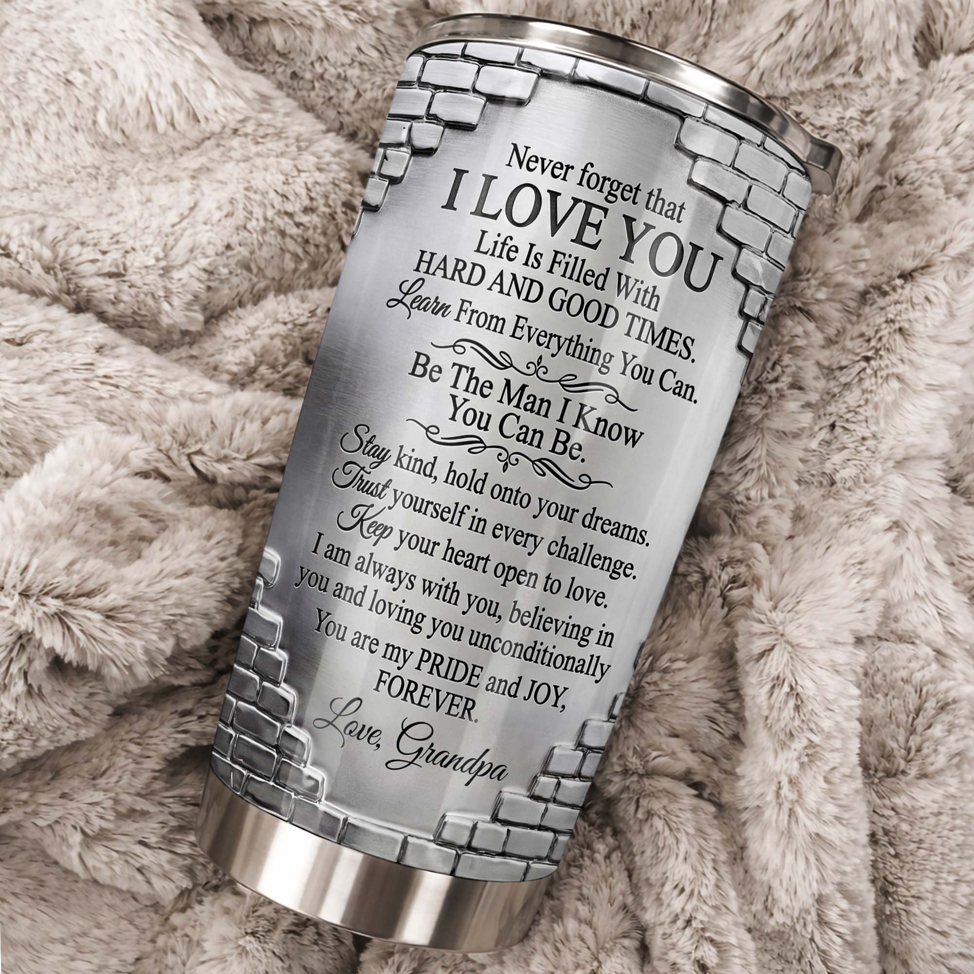 Personalized 20oz Stainless Steel Tumbler for Grandson Gift