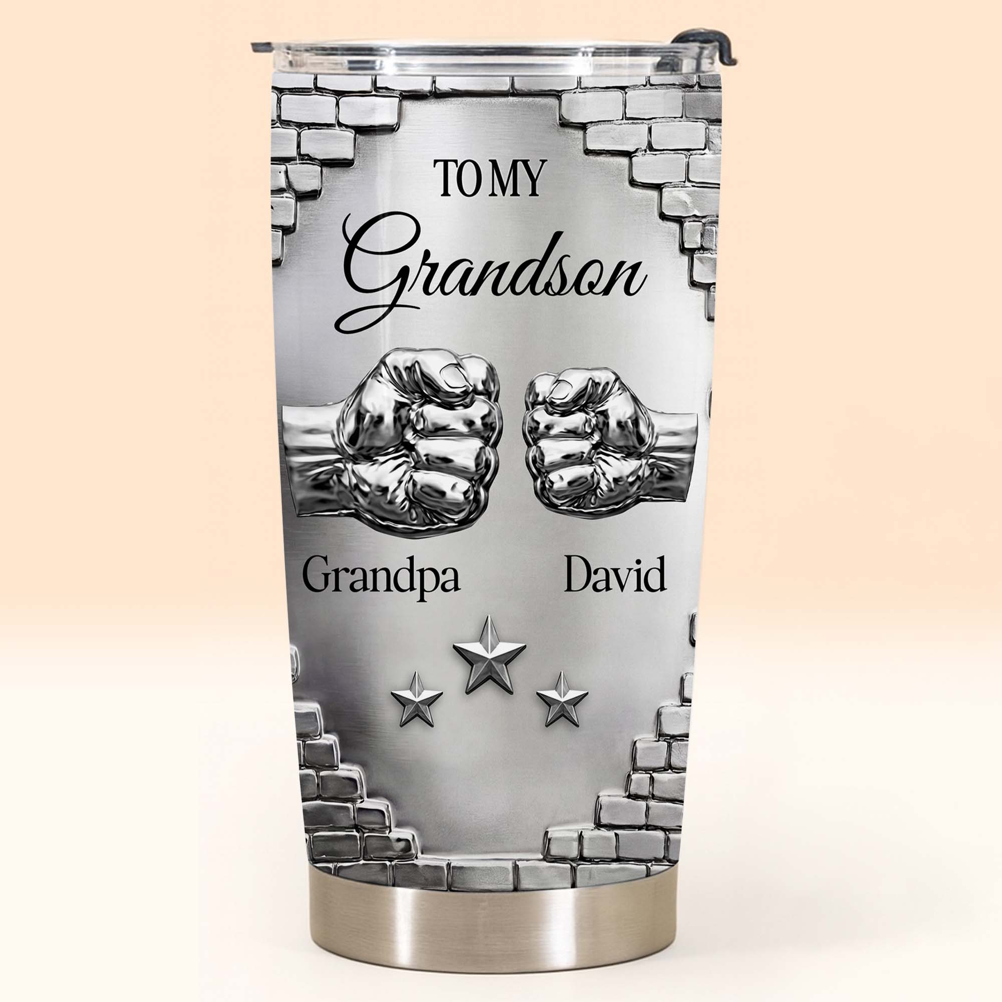 Personalized 20oz Stainless Steel Tumbler for Grandson Gift