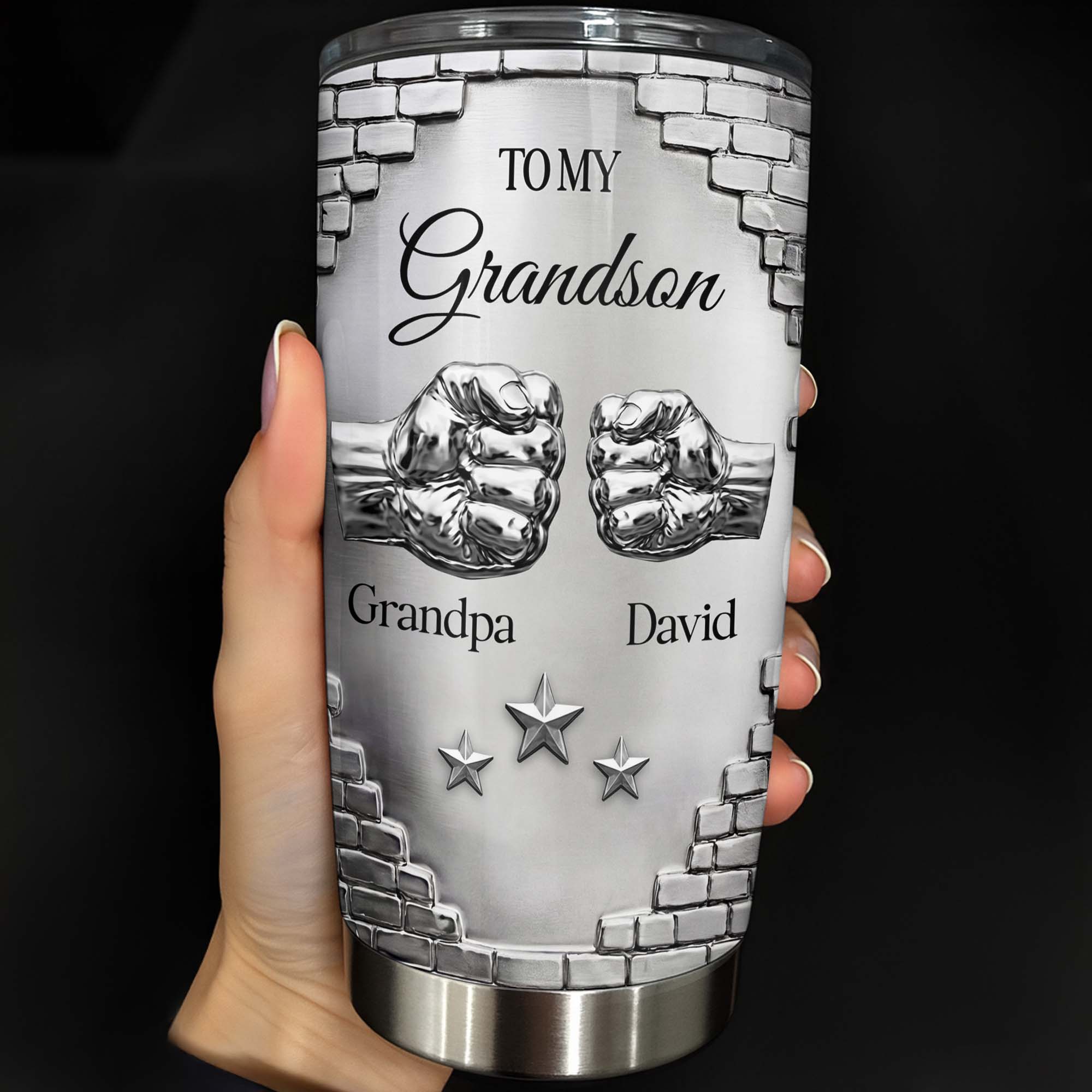 Personalized 20oz Stainless Steel Tumbler for Grandson Gift