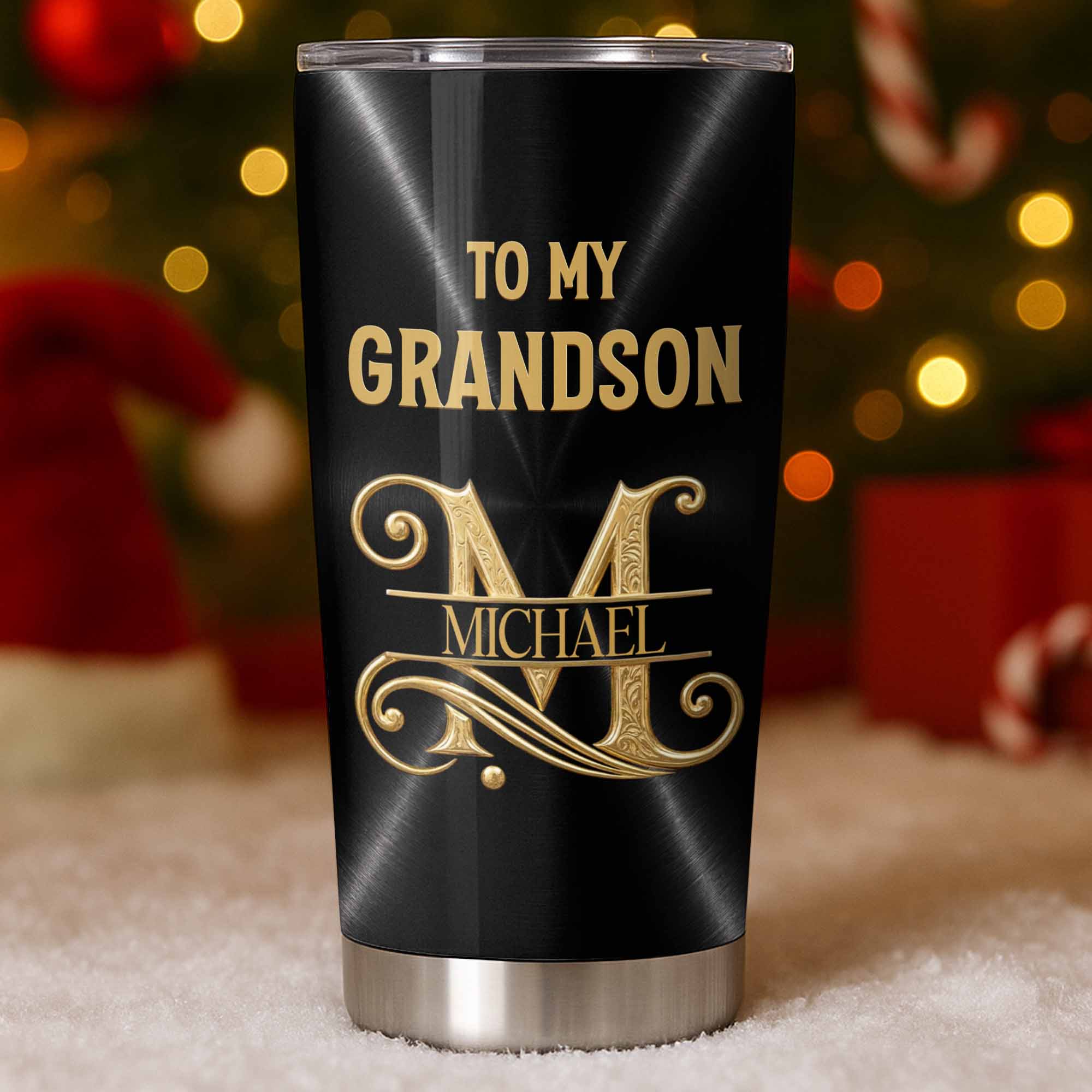 Personalized Stainless Steel Tumbler 20oz Custom Name Gift for Grandson