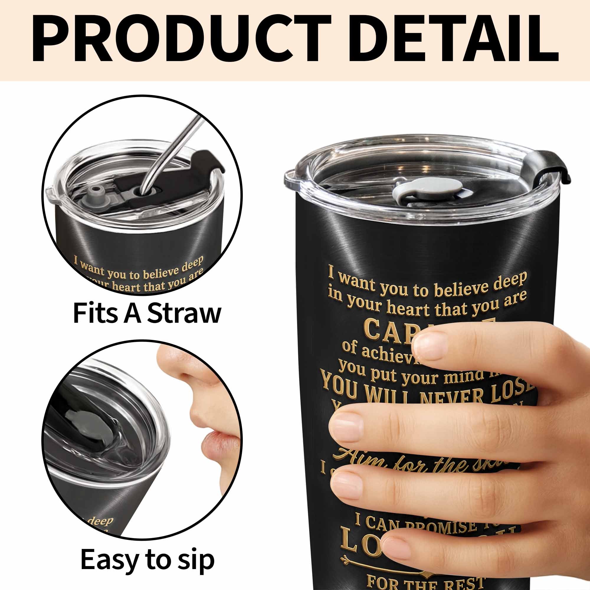 Personalized Stainless Steel Tumbler 20oz Custom Name Gift for Grandson