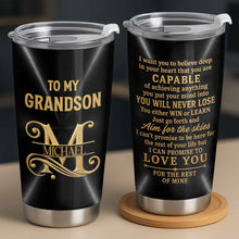 Load image into Gallery viewer, Personalized Stainless Steel Tumbler 20oz Custom Name Gift for Grandson
