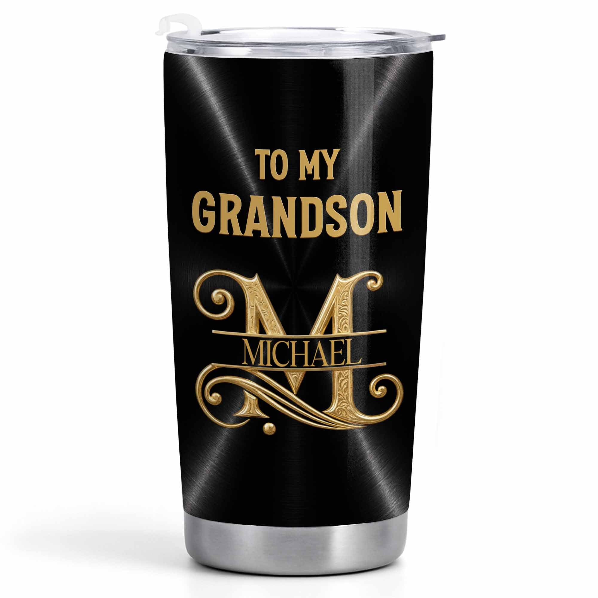 Personalized Stainless Steel Tumbler 20oz Custom Name Gift for Grandson