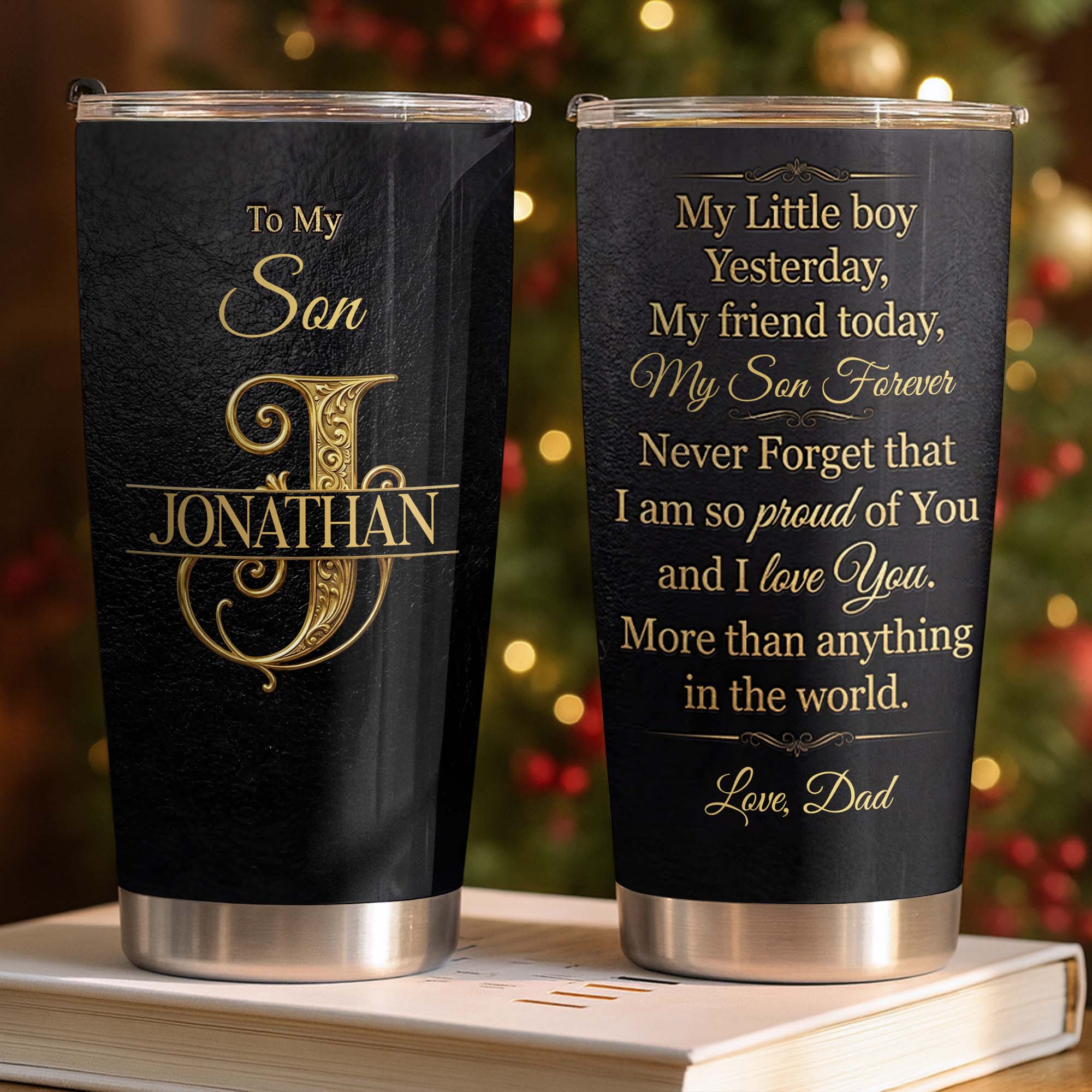 Personalized Stainless Steel Tumbler Custom Name Gift for Son