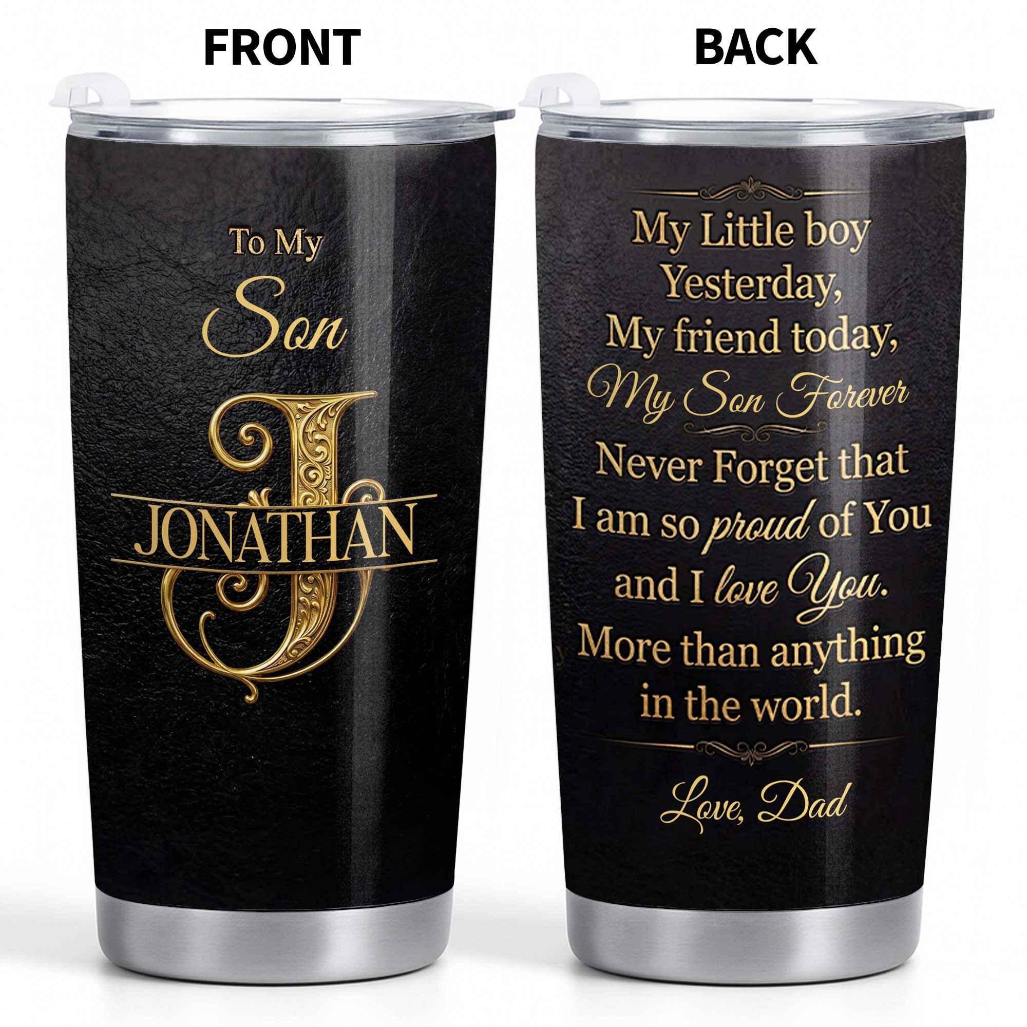 Personalized Stainless Steel Tumbler Custom Name Gift for Son