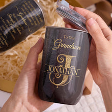 Load image into Gallery viewer, Personalized Monogram Initial 10oz Tumbler for Grandson
