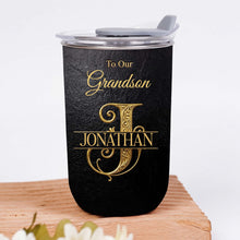 Load image into Gallery viewer, Personalized Monogram Initial 10oz Tumbler for Grandson
