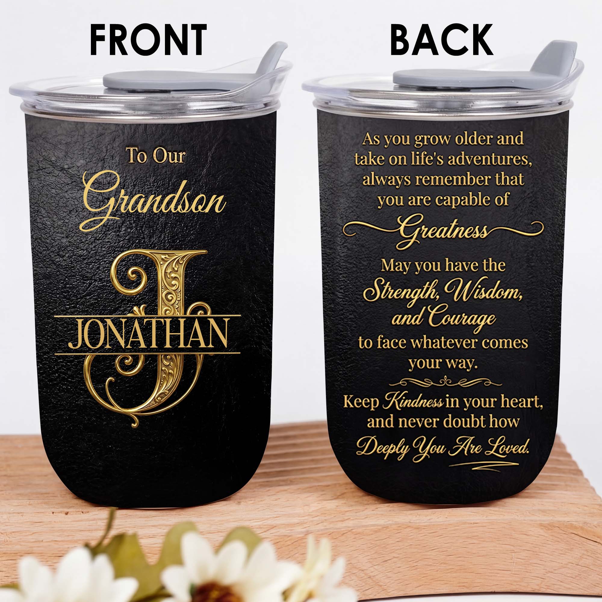Personalized Monogram Initial 10oz Tumbler for Grandson